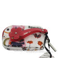 print cotton rubber handle small zip flower kids/girl pencil case/key pouch/coin pouch/small collection pocket